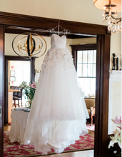 Load image into Gallery viewer, Hayley Paige &#39;Sea Smoke&#39; size 2 used wedding dress front view on hanger
