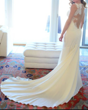 Load image into Gallery viewer, Kenneth Pool &#39;Celia&#39; size 14 new wedding dress back view on model
