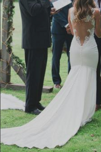Kenneth Pool 'Celia' size 14 new wedding dress back view on bride