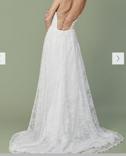 Load image into Gallery viewer, Christos &#39;Malia&#39; size 8 new wedding dress back view on model
