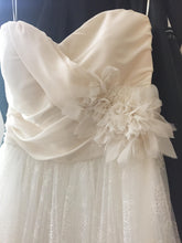 Load image into Gallery viewer, Christos &#39;Caryis&#39; size 8 used wedding dress front view on hanger
