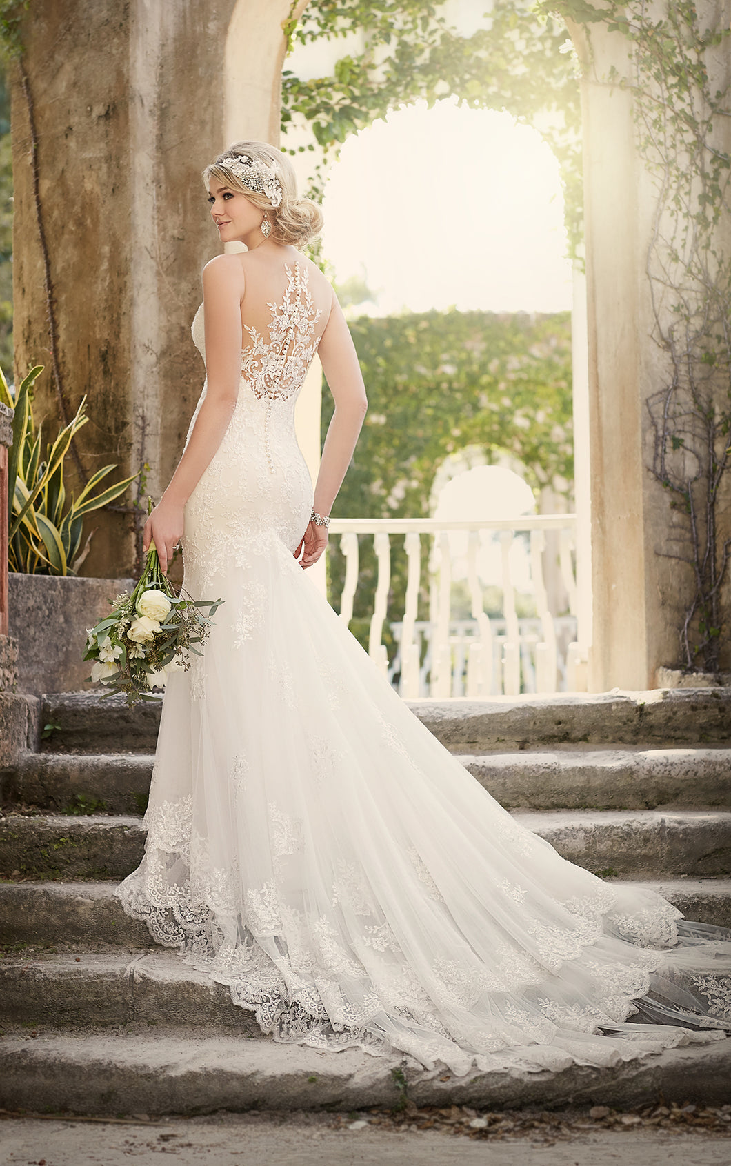 Essence of Australia 'EE-D1910CR' size 6 new wedding dress back view on model