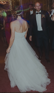 David Fielden 'Goddess' size 0 used wedding dress back view on bride