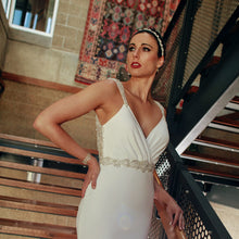 Load image into Gallery viewer, Eddy K. &#39;1132&#39; size 8 used wedding dress front view on bride
