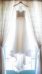 Kelly Faetanini 'Ula' size 0 used wedding dress front view on hanger