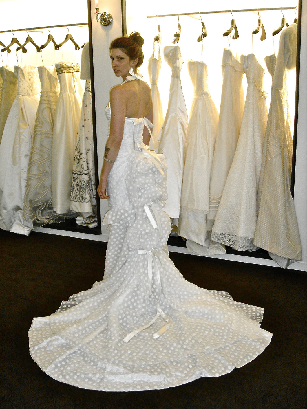 Carolina Herrera 'Seurat' size 2 sample wedding dress back view on bride