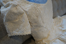 Load image into Gallery viewer, Christos &#39;Lace&#39; size 4 used wedding dress front view close up
