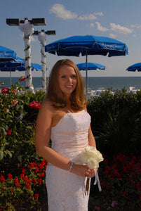 Impression Bridal 'Zurc' size 10 used wedding dress front view on bride