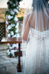Stella York '5939' size 8 used wedding dress back view on bride
