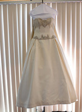 Load image into Gallery viewer, Kenneth Pool &#39;Custom Beaded&#39; size 10 used wedding dress front view on hanger
