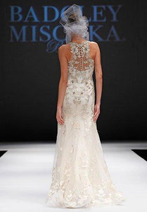 Badgley Mischka 'Dietrich' size 6 sample wedding dress back view on model