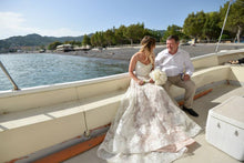 Load image into Gallery viewer, Hayley Paige &#39;Langston&#39; size 4 used wedding dress front view on bride
