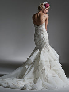 Sottero and Midgley 'Maky' size 8 used wedding dress back view on model