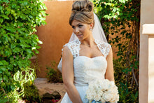 Load image into Gallery viewer, Melissa Sweet Ivory Cap Sleeve Gown - Melissa Sweet - Nearly Newlywed Bridal Boutique - 3
