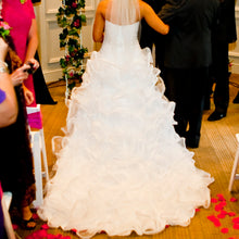 Load image into Gallery viewer, David&#39;s &#39;Signature&#39; size 6 used wedding dress back view on bride

