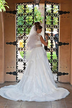 Load image into Gallery viewer, Melissa Sweet Ivory Cap Sleeve Gown - Melissa Sweet - Nearly Newlywed Bridal Boutique - 4
