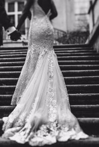 Madison James '15' size 2 used wedding dress back view on bride