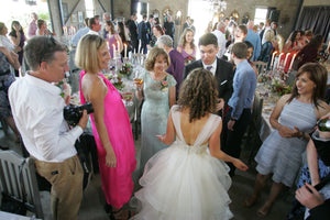 Watters 'Meri' size 0 used wedding dress back view on bride