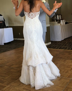 Ines Di Santo 'Zabize' size 4 used wedding dress back view on bride