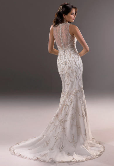Maggie Sottero 'Blakely' size 10 used wedding dress back view on model