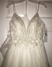 Load image into Gallery viewer, Galina Signature &#39;Sheer Beaded&#39; size 6 new wedding dress front view close up
