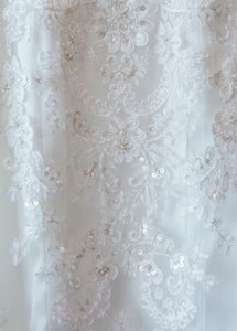 Sottero and Midgley 'Celine' size 4 used wedding dress close up of fabric