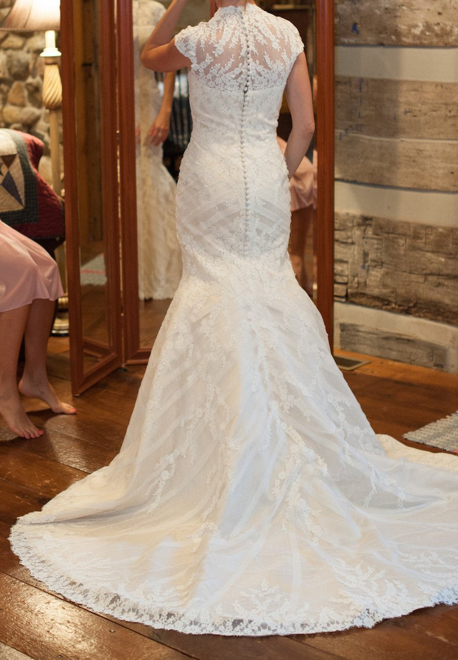 Matthew Christopher 'Sophia' size 0 used wedding dress size 0 used wedding dress back view on bride