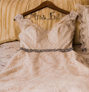 Paloma Blanca Lace Fit & Flare Wedding Dress - Paloma Blanca - Nearly Newlywed Bridal Boutique - 4