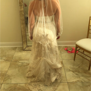 Maggie Sottero 'Emma' size 10 used wedding dress back view on bride