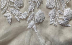 Melissa Sweet 'Embroidered Illusion Cap Sleeve Sheath MS251199' & Veil