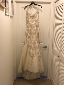 Designer Boutique 'Isabel' size 6 new wedding dress front view on hanger