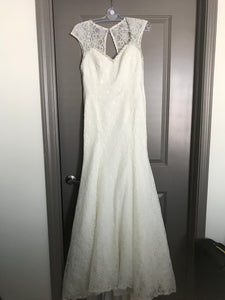 Mori Lee '5214' size 12 new wedding dress front view on hanger