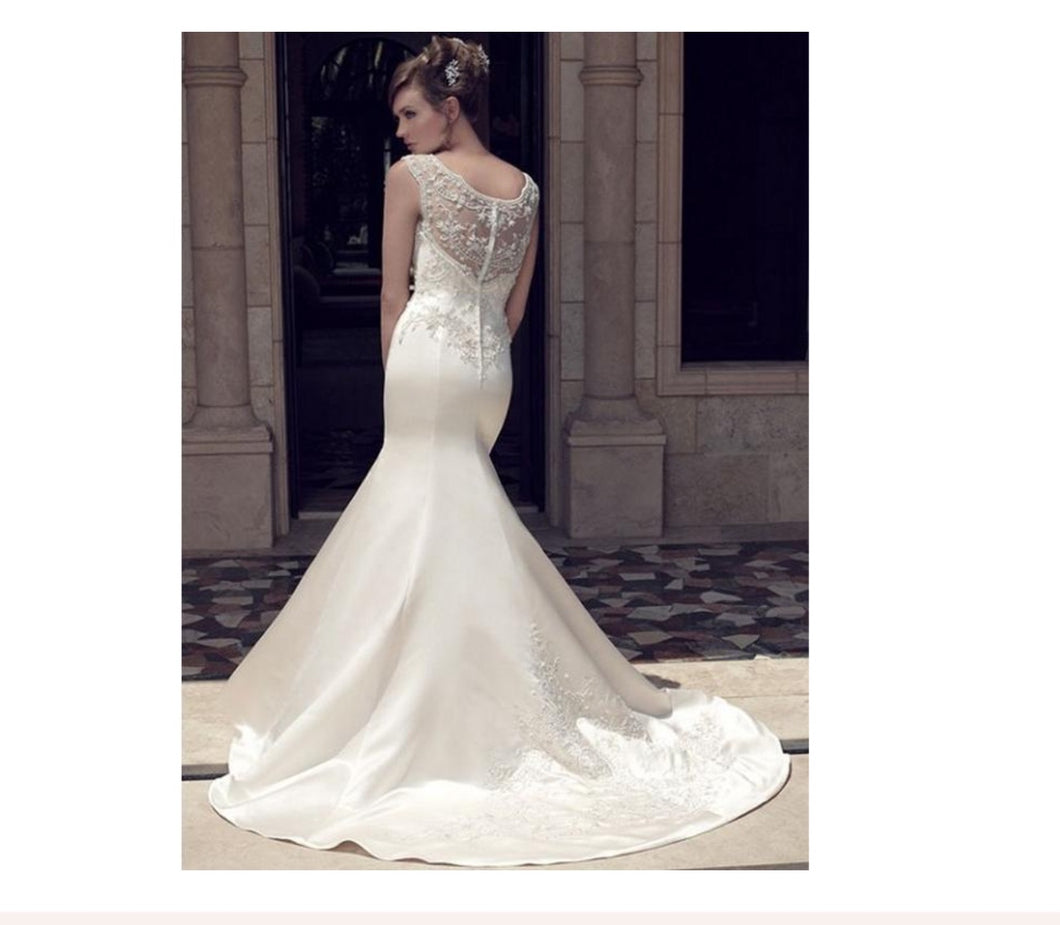 Casablanca '2141' size 6 new wedding dress back view on model