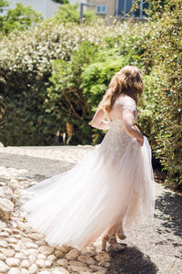 Mira Zwillinger 'Viola' size 6 used wedding dress back view on bride
