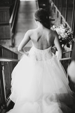 Load image into Gallery viewer, Monique Lhuillier &#39;Tresor&#39; size 2 used wedding dress back view on bride
