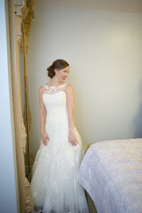 Pronovias 'Odariz' size 4 used wedding dress front view on bride