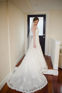 Pronovias 'Odariz' size 4 used wedding dress side view on bride