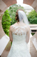 Load image into Gallery viewer, Pronovias &#39;Odariz&#39; size 4 used wedding dress back view on bride
