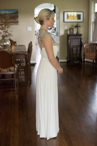 Catherine Deane 'Mona' size 8 sample wedding dress side view on bride