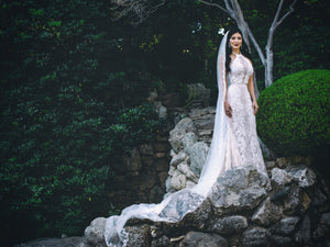 Galia Lahav 'Victoria' size 2 used wedding dress front view on bride