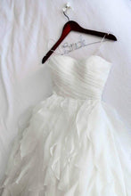 Load image into Gallery viewer, J Crew &#39;Waterfall&#39; size 2 used wedding dress front view on hanger
