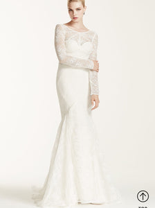 Zac Posen 'Lace' size 6 used wedding dress front view on model