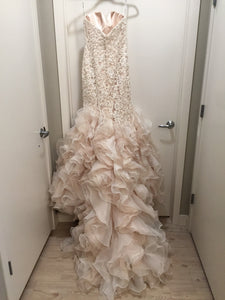 Madison James '155' size 8 new wedding dress back view on hanger
