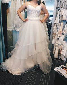 Mori Lee 'Madeline Gardner' size 6 new wedding dress front view on bride
