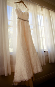 Paloma Blanca Lace Fit & Flare Wedding Dress - Paloma Blanca - Nearly Newlywed Bridal Boutique - 2