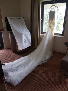Galia Lahav 'Elsa' size 6 used wedding dress back view on hanger
