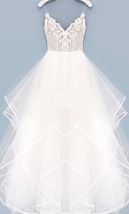 Hayley Paige 'Pepper' size 14 used wedding dress front view on hanger