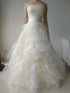 Vera Wang 'Helena' size 6 used wedding dress front view on bride