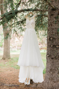 Pronovias 'Taciana' size 2 used wedding dress front view on hanger