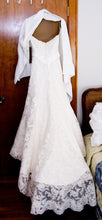 Load image into Gallery viewer, Demetrios &#39;120&#39; size 2 used wedding dress back view on hanger
